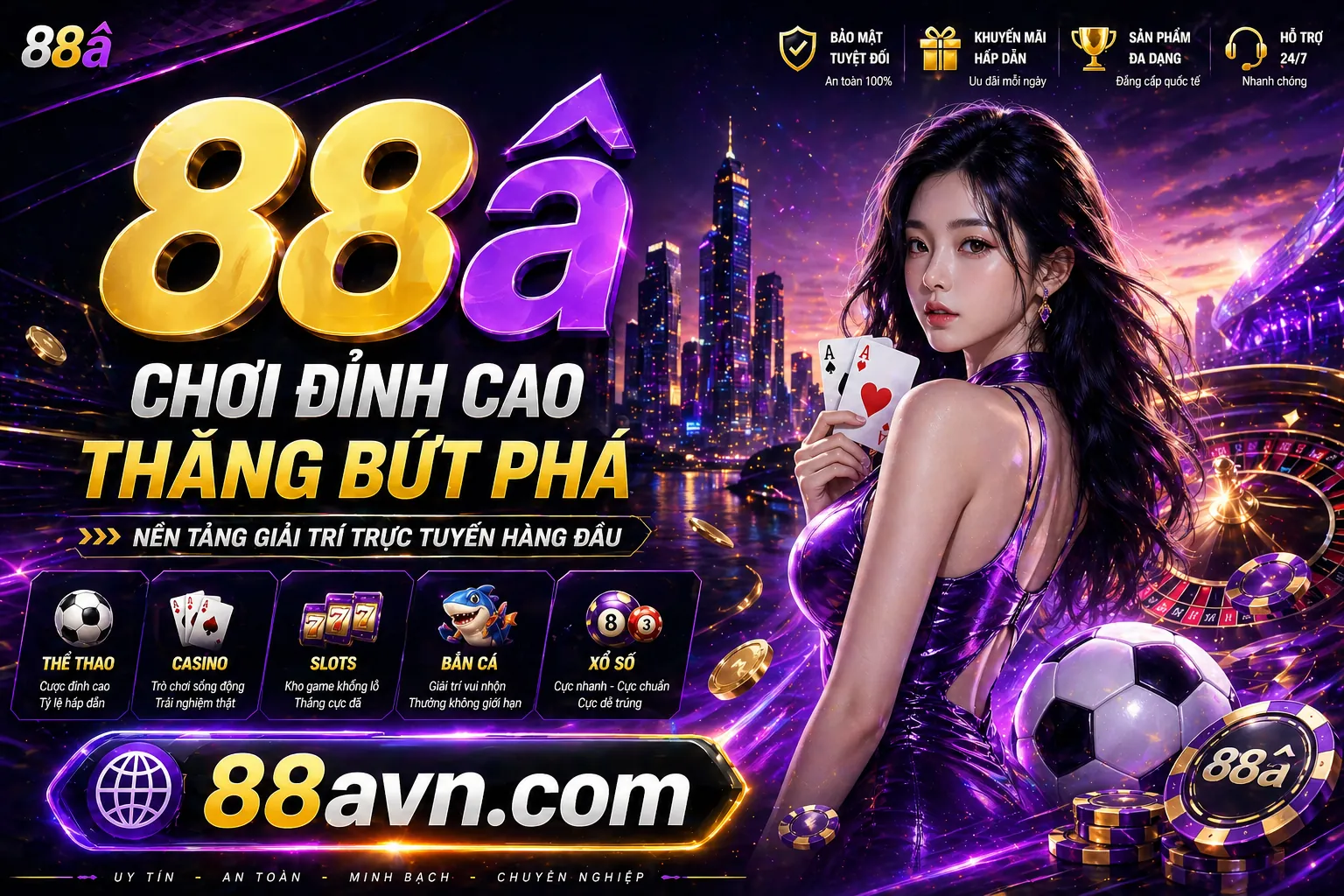 Sân vận động với trận đấu bóng đá đang diễn ra, biểu tượng cá cược, thể hiện sự sôi động của 88vin khuyến mãi